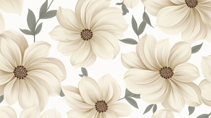 Chic and minimalist flower pattern in subtle and neutral tones