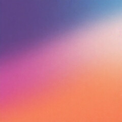 Purple orange blue pink grainy gradient background abstract poster design noise texture copy space