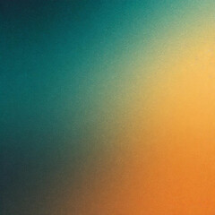 Teal orange yellow blue dark grainy color gradient background retro noise texture effect web banner...