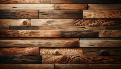 Variety of Staggered Wooden Planks Background