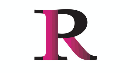 Magenta and Black Rectangle Shaped Letter R Icon on a