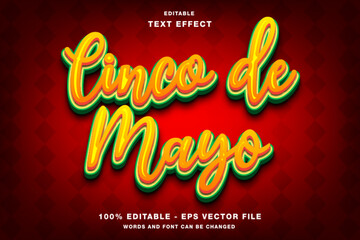 Cinco de Mayo 3d Editable Text Effect Template Style Premium Vector