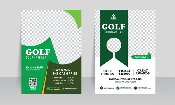golf tournament championship flyer brochure cover leaflet design template, golf annual sports event vector illustrator. 