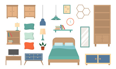 Illustration of Bedroom Furniture Elements