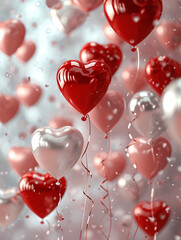 a group of balloons in the shape of a heart