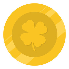 gold coin with clover