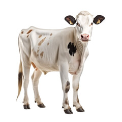 a cow standing on a white background
