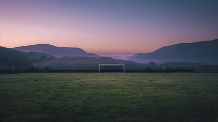 Traditional Hurling Ground Basks in the Midnight Suns Gentle Glow - obrazy, fototapety, plakaty