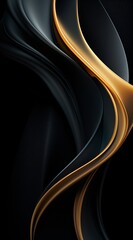 a black and gold wavy background