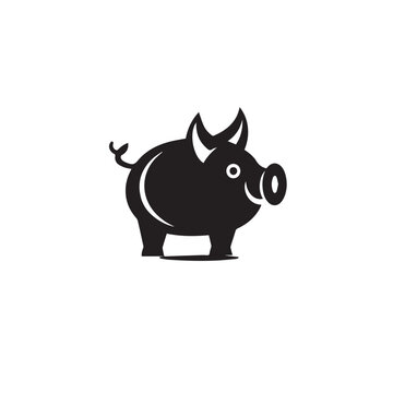 Piggy Bank in cartoon, doodle style . Image for t-shirt, web, mobile apps and ui. Isolated 2d vector illustration in logo, icon, sketch style, Eps 10, black and white. AI Generative