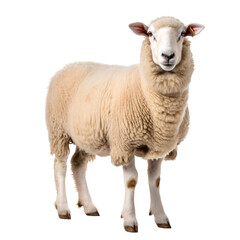 a sheep standing on a white background