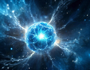 fog abstract explosion cosmos power cosmic blue nebula lightning chemis blast cold fusion field...