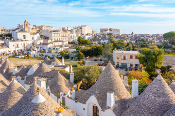 Famous Trulli Houses during a Sunny Day in Alberobello, Puglia, Italy