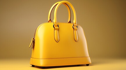 a yellow handbag on a yellow background
