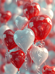 a group of balloons in the shape of a heart