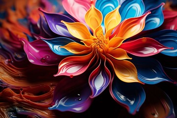a colorful flower with petals