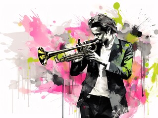 a man playing a trumpet