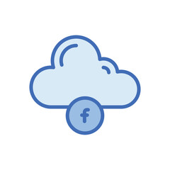 Social Media Cloud vector icon
