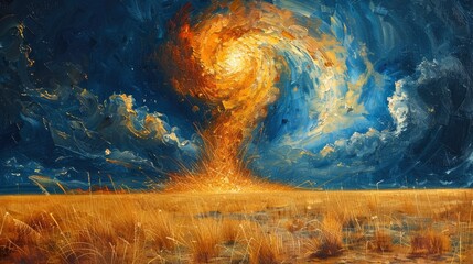 Obraz na płótnie Canvas Tornadoes in Golden Grain