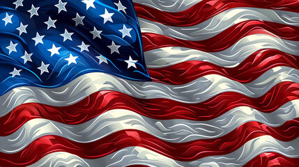 Happy Fourth of July Independence Day background with an American Flag design