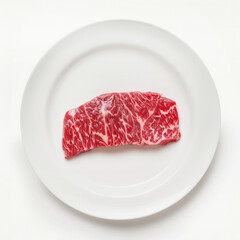 https://s.mj.run/3NeN_542jNU a piece of Japanese A5 raw meat, photo realistic, white plate, no background Job ID: aaf5b04f-e754-4a56-8d07-4924cc9e984b