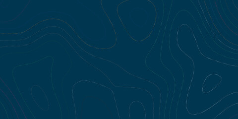 Topographic map. Background with wave line particle elements. Background with topography line dots. Abstract curving flow particles and lines. 