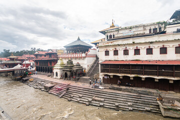  Pashupati is an hindi temple and place of cremations at river bank in kathmandu, nepal - 778135347