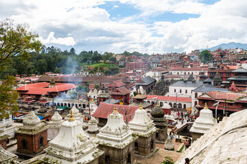  Pashupati is an hindi temple and place of cremations at river bank in kathmandu, nepal - 778135353