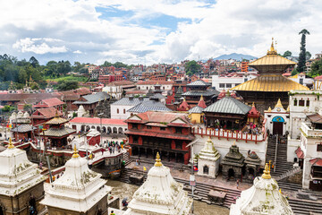  Pashupati is an hindi temple and place of cremations at river bank in kathmandu, nepal - 778135367