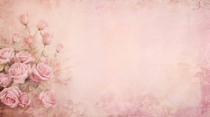 A romantic vintage pink background with aged textures
