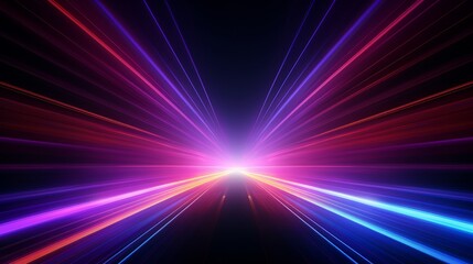 Abstract hyper space portal with neon streaks