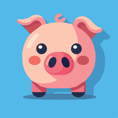 Obraz na płótnie Canvas Piggy Bank in cartoon, doodle style. Image for t-shirt, web, mobile apps and ui. Isolated 2d vector illustration in logo, icon, sketch style, Eps 10. AI Generative
