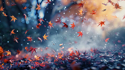 red autumn leaves