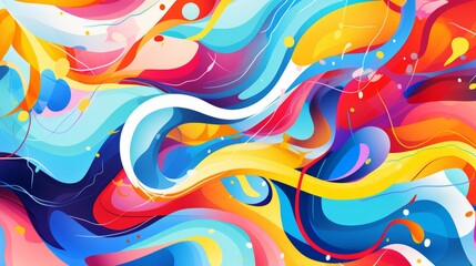 A vibrant and dynamic abstract painting bursting with a kaleidoscope of colors - obrazy, fototapety, plakaty