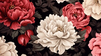 Detailed and artistic flower pattern with a handcrafted touch - obrazy, fototapety, plakaty