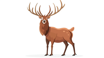 Cartoon Irish elk on white background Flat vector 