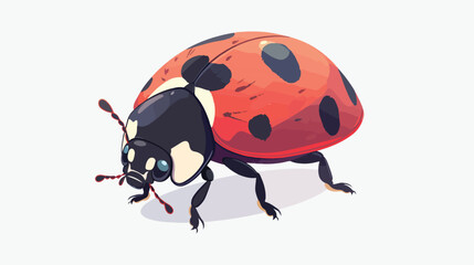 Cartoon ladybug posing Flat vector isolated on white