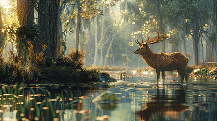 deer in the woods