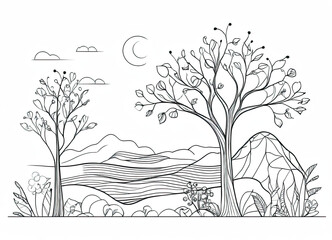 landscape with trees