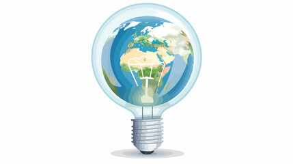 Light bulb with a world globe. Conceptual illustration
