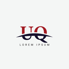Alphabet UQ QU letter modern monogram style logo vector element