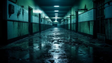 Sinister laughter echoing through an empty hallway