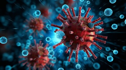 Conceptual image of a contagious virus - obrazy, fototapety, plakaty