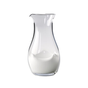 a glass pitcher with a white liquid in it