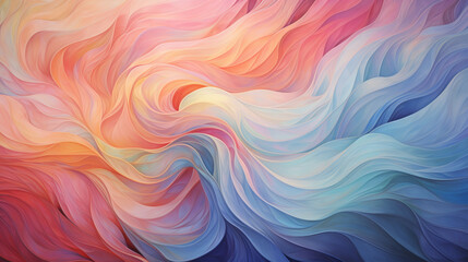 Whirling vortex of pastel hues, each layer moving in divergent directions. - obrazy, fototapety, plakaty