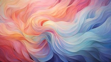 Poster Whirling vortex of pastel hues, each layer moving in divergent directions. © Abdul