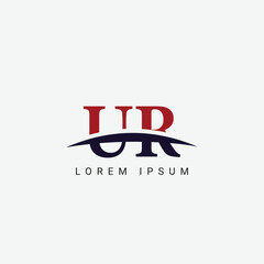 Alphabet UR RU letter modern monogram style logo vector element