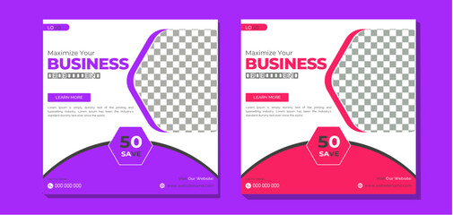 Digital marketing agency Instagram post and social media banner template.