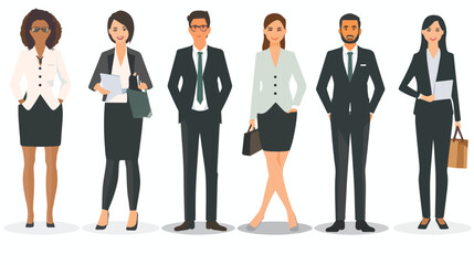 Office Business People Flat vector isolated on white