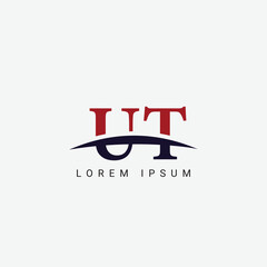 Alphabet UT TU letter modern monogram style logo vector element